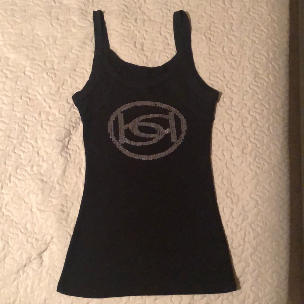 Bebe Logo Black Tank Top